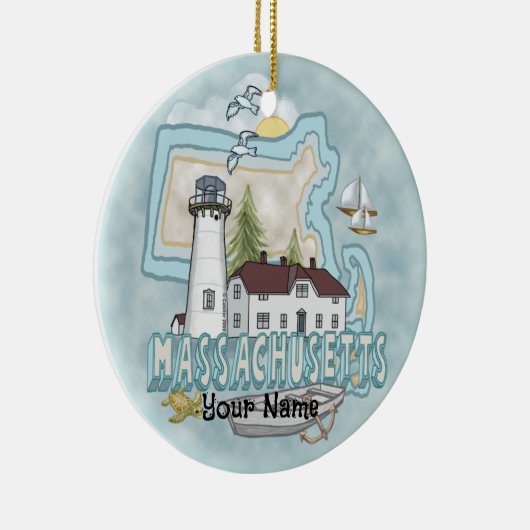 Massachusetts vuurtorenornament keramisch ornament (Rechts)