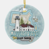 Massachusetts vuurtorenornament keramisch ornament (Voorkant)