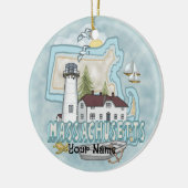 Massachusetts vuurtorenornament keramisch ornament (Links)
