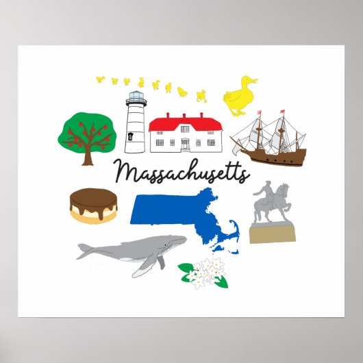 Massachusetts Wall Art Print (Voorkant)