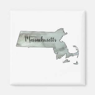 Massachusetts Waterverf State Outline Magneet