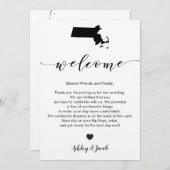 Massachusetts Weddenschap Welkomstbrief & reisrout Programmakaart (Voorkant / Achterkant)