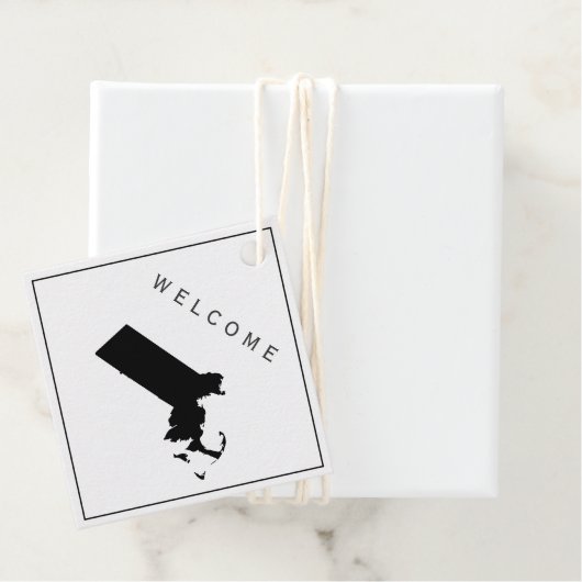 Massachusetts welkomsttas cadeau Label, bruiloft Bedankjes Labels (In situ)