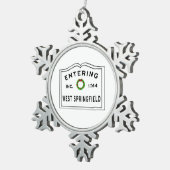 Massachusetts West Springfield Tin Sneeuwvlok Ornament (Rechts)