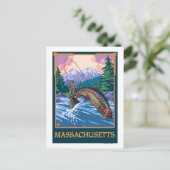 MassachusettsAngler Fisherman Scene Briefkaart (Staand voorkant)