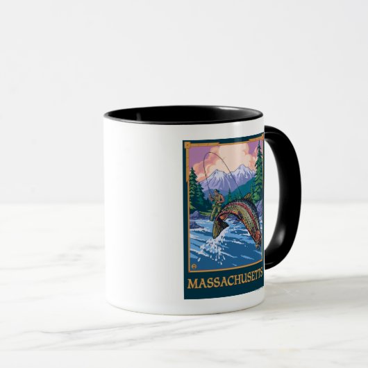 MassachusettsAngler Fisherman Scene Mok (Voorkant rechts)