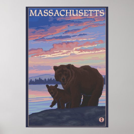 MassachusettsBear en Cub Poster (Voorkant)