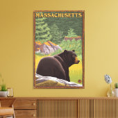 MassachusettsBlack Beer in het bos Canvas Afdruk (Insitu (Woonkamer))