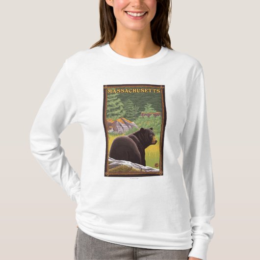 MassachusettsBlack Beer in het bos T-shirt (Voorkant)