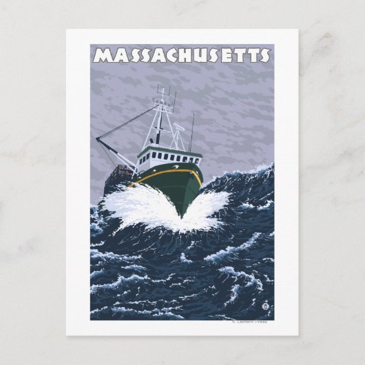 MassachusettsCrab Vist Boat Scene Briefkaart (Voorkant)