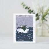 MassachusettsCrab Vist Boat Scene Briefkaart (Staand voorkant)