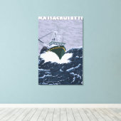 MassachusettsCrab Vist Boat Scene Canvas Afdruk (Insitu (Houten vloer))