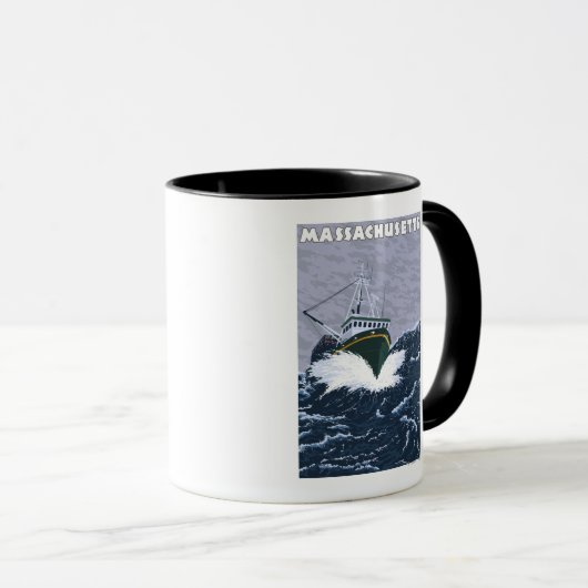 MassachusettsCrab Vist Boat Scene Mok (Voorkant rechts)