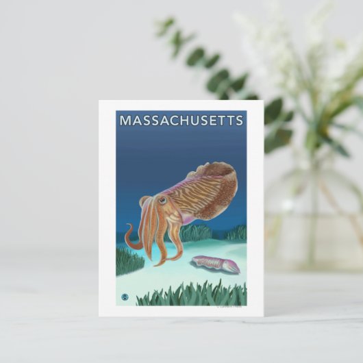 MassachusettsCuttlefish Scene Briefkaart (Staand voorkant)