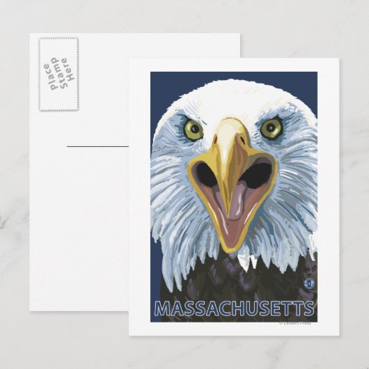MassachusettsEagle Up Close Briefkaart (Voorkant / Achterkant)