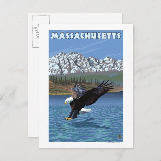 MassachusettsEagle Vist Briefkaart (Voorkant / Achterkant)