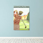 MassachusettsGolfing Scene Canvas Afdruk (Insitu (Houten vloer))