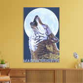 MassachusettsHowling Wolf Canvas Afdruk (Insitu (Woonkamer))