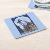 MassachusettsHowling Wolf Kartonnen Onderzetters (Schuin)