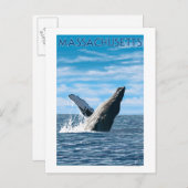 MassachusettsHumpback Whale Scene Briefkaart (Voorkant / Achterkant)