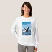 MassachusettsHumpback Whale Scene T-shirt (Voorkant volledig)