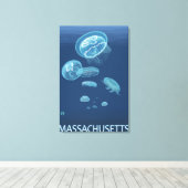 MassachusettsJellyfish Scene Canvas Afdruk (Insitu (Houten vloer))