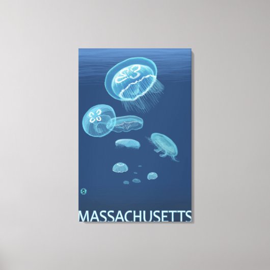 MassachusettsJellyfish Scene Canvas Afdruk (Voorkant)