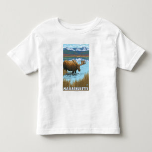 MassachusettsMoose Drink in Lake Kinder Shirts