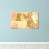 MassachusettsPanoramic MapMassachusetts Canvas Afdruk (Insitu (Houten vloer))