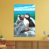 MassachusettsPuffins Scene Canvas Afdruk (Insitu (Woonkamer))