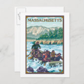 MassachusettsRiver Rafting Scene Briefkaart (Voorkant / Achterkant)