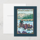 MassachusettsRiver Rafting Scene Briefkaart (Voorkant / Achterkant)