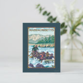 MassachusettsRiver Rafting Scene Briefkaart (Staand voorkant)