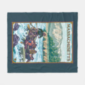 MassachusettsRiver Rafting Scene Fleece Deken (Voorkant (Horizontaal))