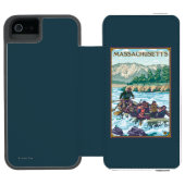 MassachusettsRiver Rafting Scene Incipio iPhone Portemonnee Hoesje (Agenda Open)