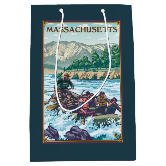 MassachusettsRiver Rafting Scene Medium Cadeauzakje (Voorkant)