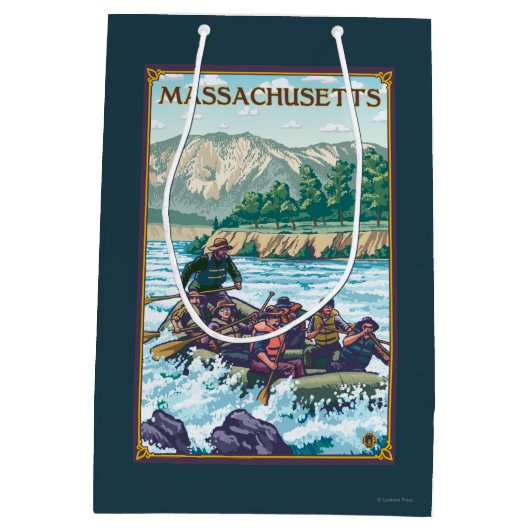 MassachusettsRiver Rafting Scene Medium Cadeauzakje (Achterkant)