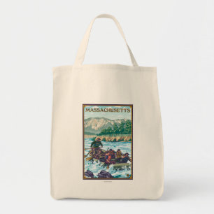 MassachusettsRiver Rafting Scene Tote Bag