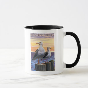 MassachusettsSea Gulls Scene Mok