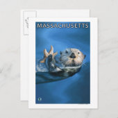MassachusettsSea Otter Scene Briefkaart (Voorkant / Achterkant)