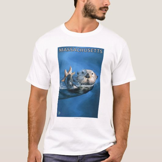 MassachusettsSea Otter Scene T-shirt (Voorkant)