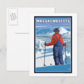 MassachusettsSkier Admiring Uitzicht Briefkaart (Voorkant / Achterkant)