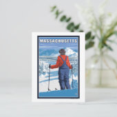 MassachusettsSkier Admiring Uitzicht Briefkaart (Staand voorkant)