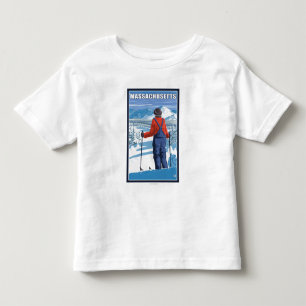 MassachusettsSkier Admiring Uitzicht Kinder Shirts