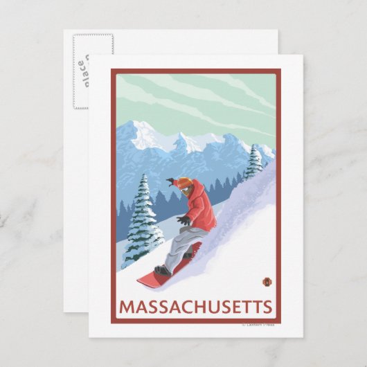 MassachusettsSnowboarder Scene Briefkaart (Voorkant / Achterkant)