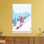 MassachusettsSnowboarder Scene Canvas Afdruk (Insitu (Woonkamer))