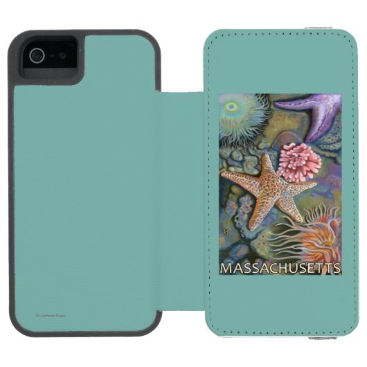 MassachusettsTidepool Scene Incipio iPhone Portemonnee Hoesje (Agenda Open)