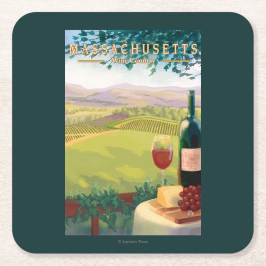 MassachusettsWine Country Scene Kartonnen Onderzetters (Voorkant)