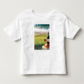 MassachusettsWine Country Scene Kinder Shirts (Voorkant)