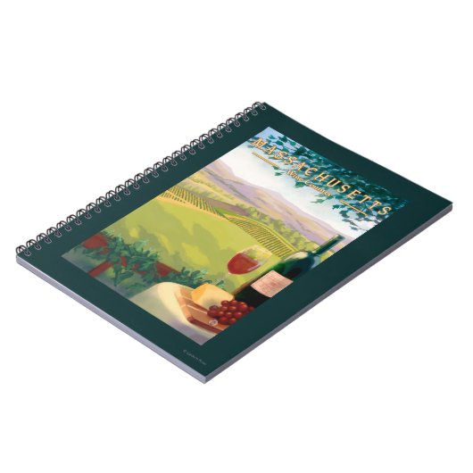 MassachusettsWine Country Scene Notitieboek (Linkerzijde)